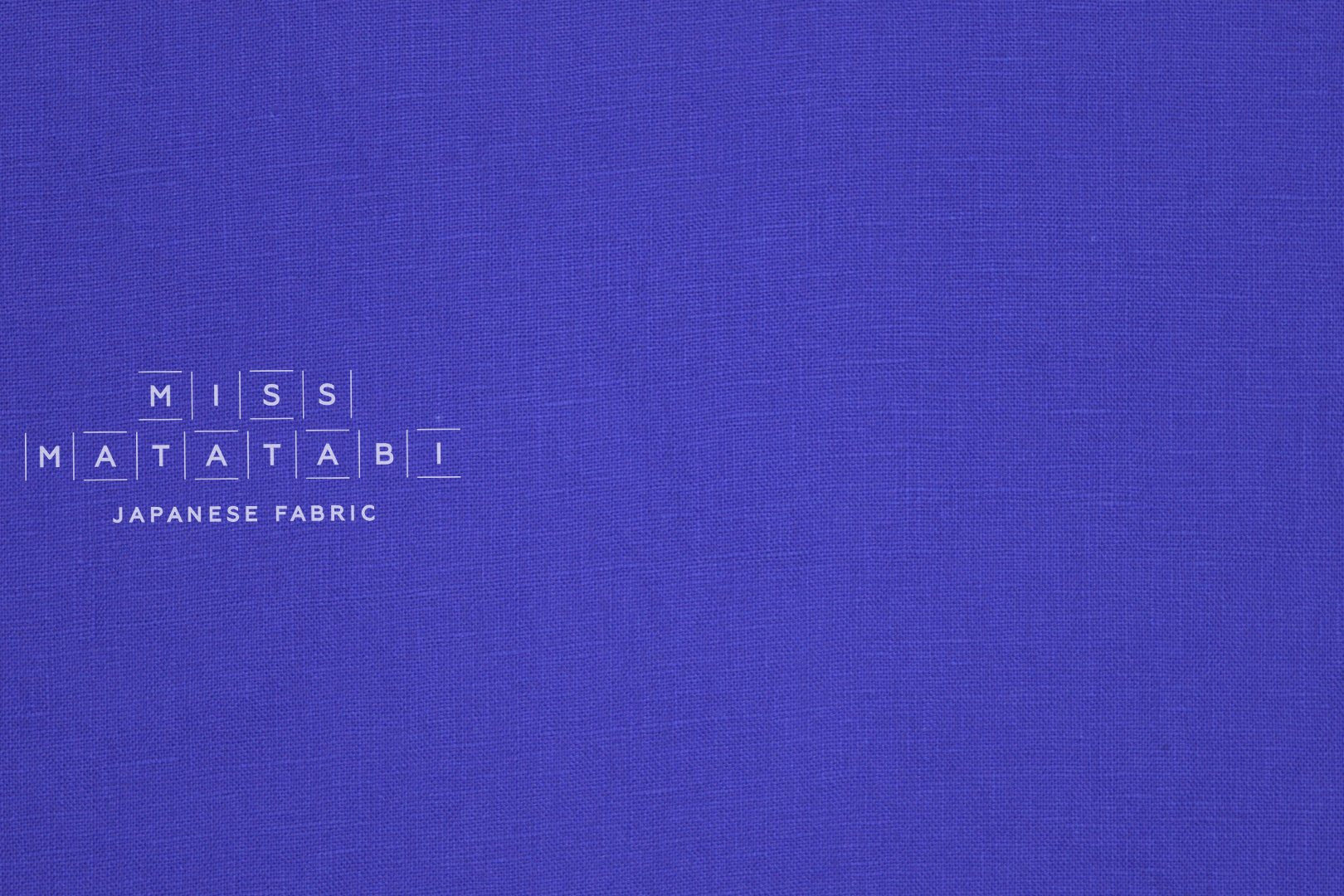 Japanese Fabric 100% washed linen - cobalt blue -  50cm