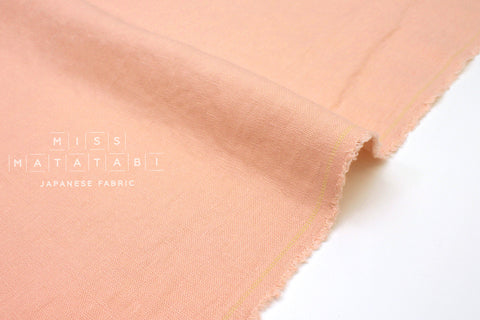 Japanese Fabric 100% washed linen - peach -  50cm