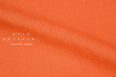 Japanese Fabric 100% washed linen - coral orange -  50cm