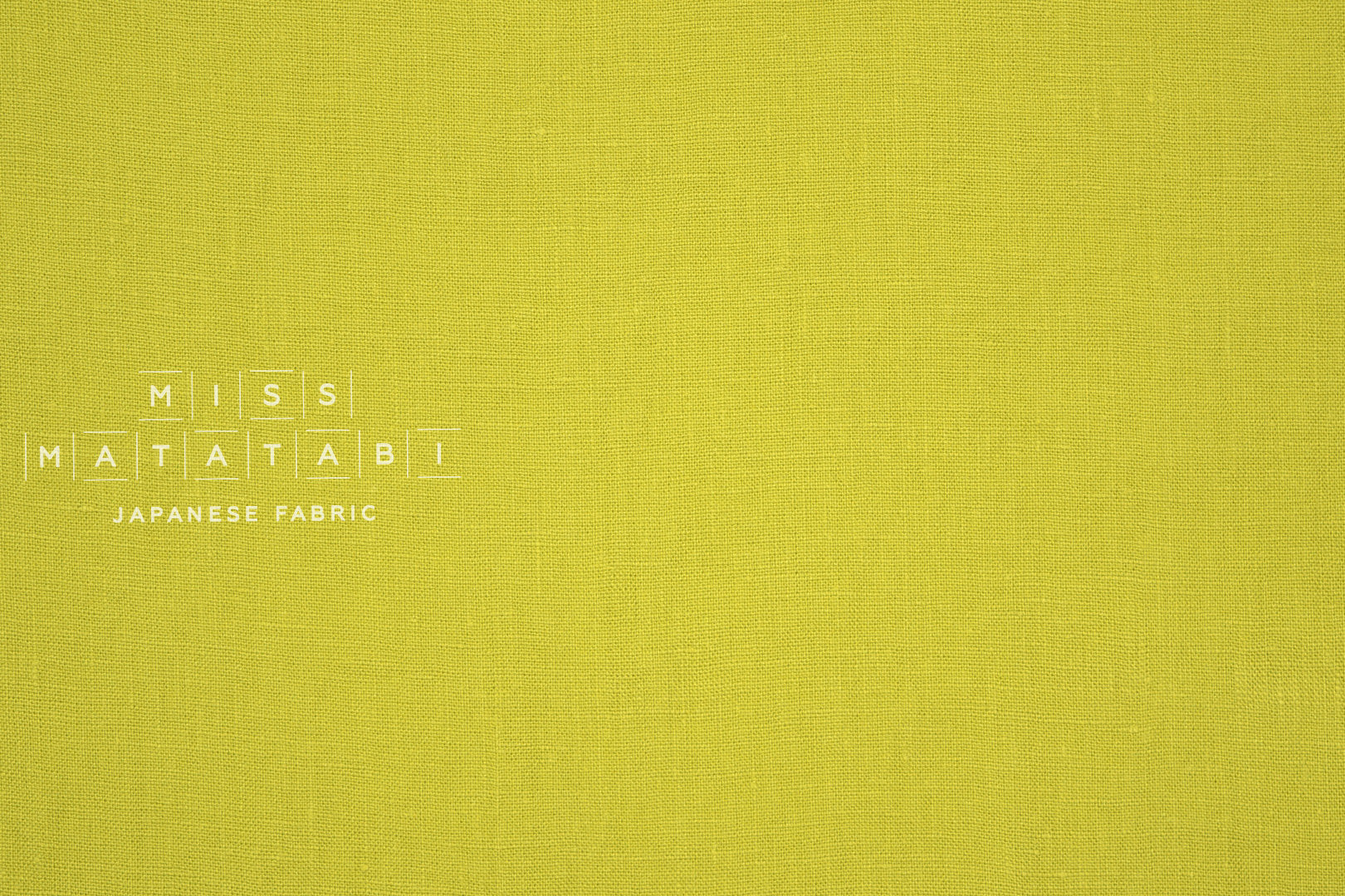 Japanese Fabric 100% washed linen - lime -  50cm