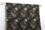 Japanese Fabric - Yarn Dyed Jacquard Peony  - black, latte - 50cm