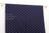 DEADSTOCK Japanese Fabric Polka Dots Brushed Cotton - navy blue - 50cm