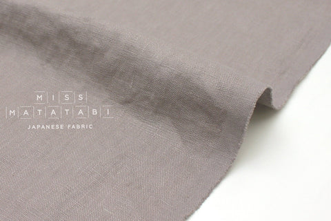 Japanese Fabric 100% washed linen - taupe -  50cm