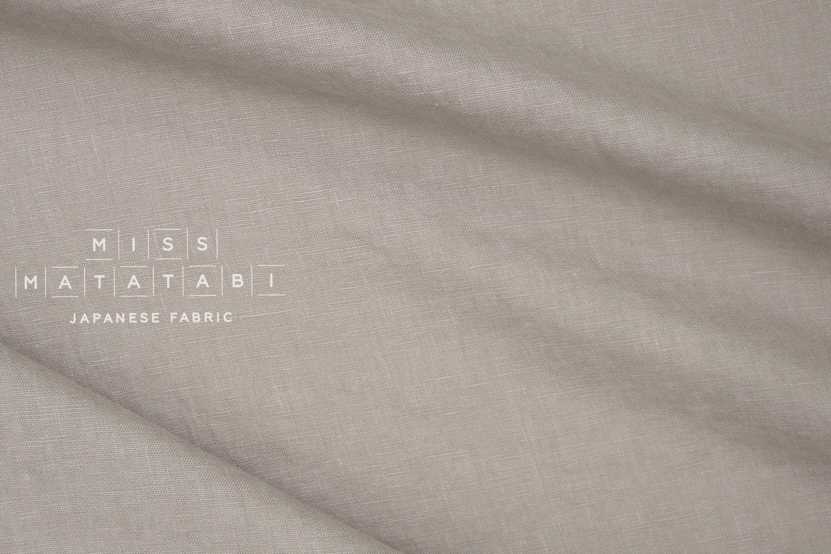 Japanese Fabric 100% washed linen - taupe -  50cm