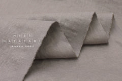 Japanese Fabric 100% washed linen - taupe -  50cm