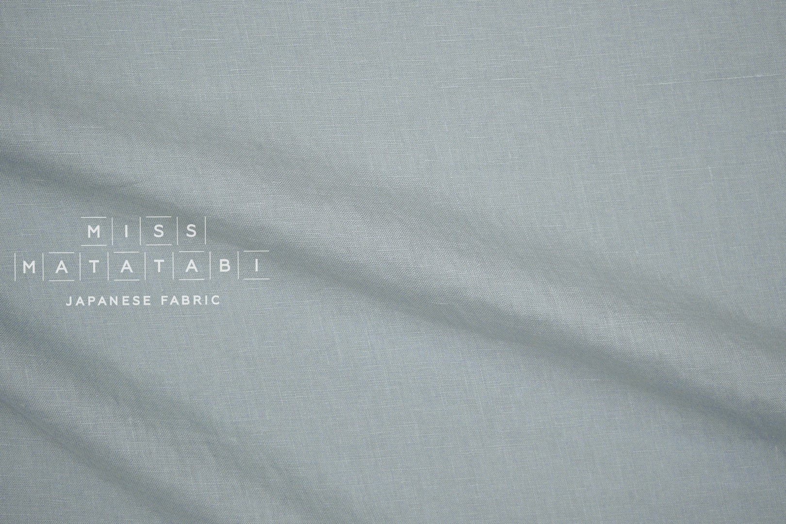 Japanese Fabric 100% washed linen - antique blue -  50cm