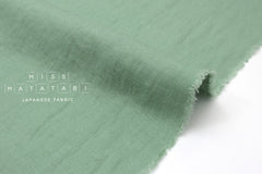 Japanese Fabric 100% washed linen - sage green -  50cm