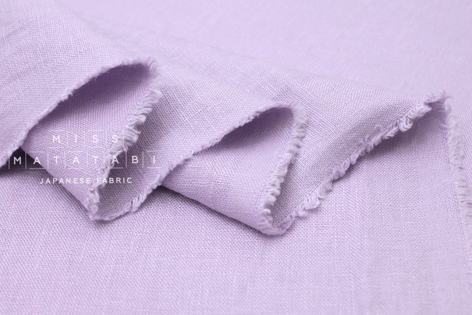 Japanese Fabric 100% washed linen - lilac -  50cm