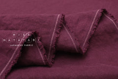 Japanese Fabric 100% washed linen - berry -  50cm