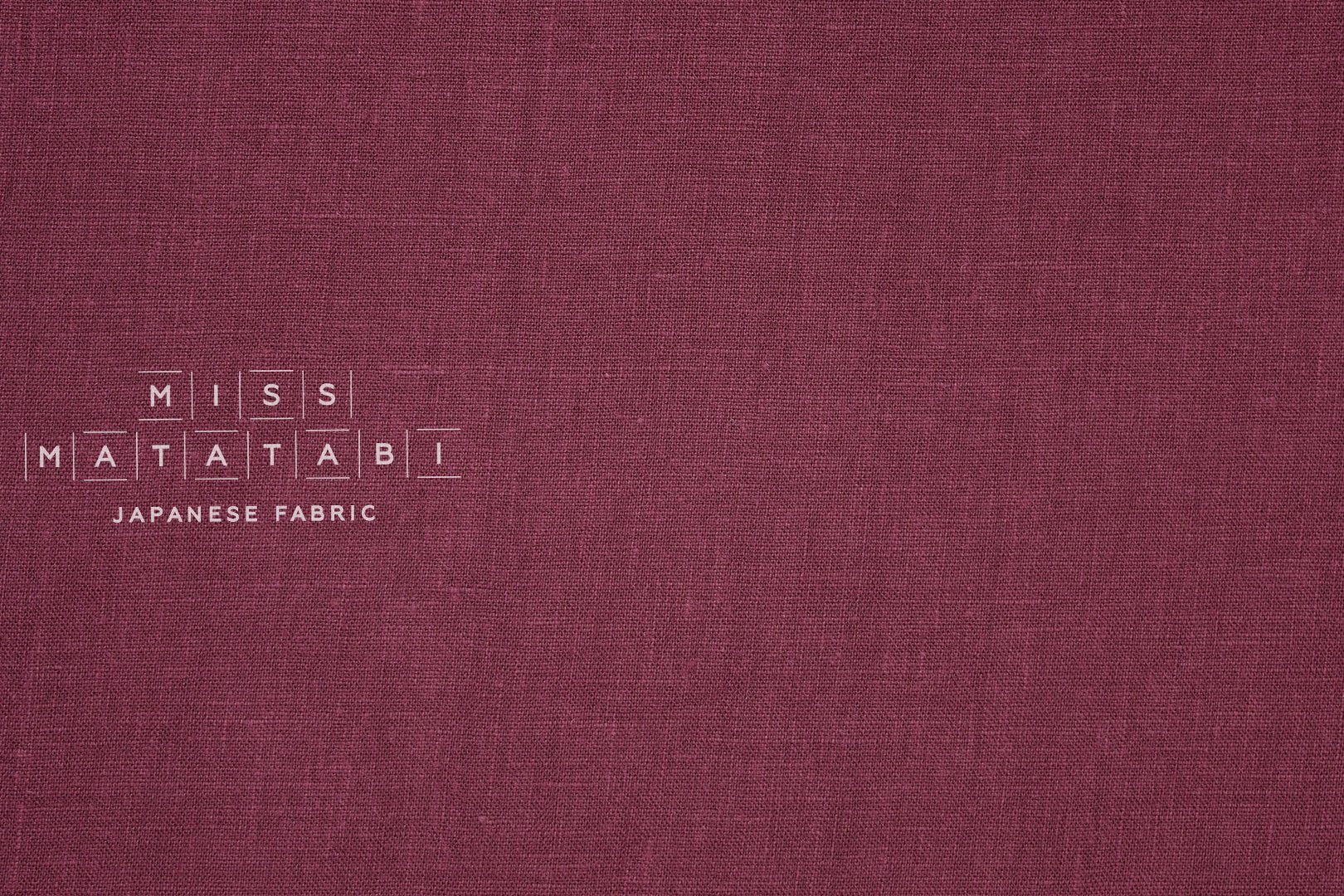 Japanese Fabric 100% washed linen - berry -  50cm
