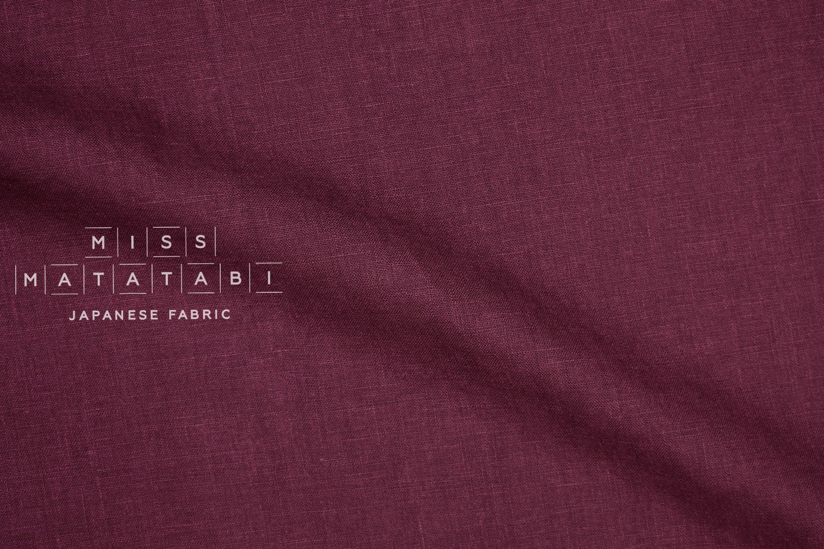Japanese Fabric 100% washed linen - berry -  50cm