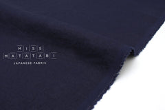Japanese Fabric 100% washed linen - navy blue -  50cm