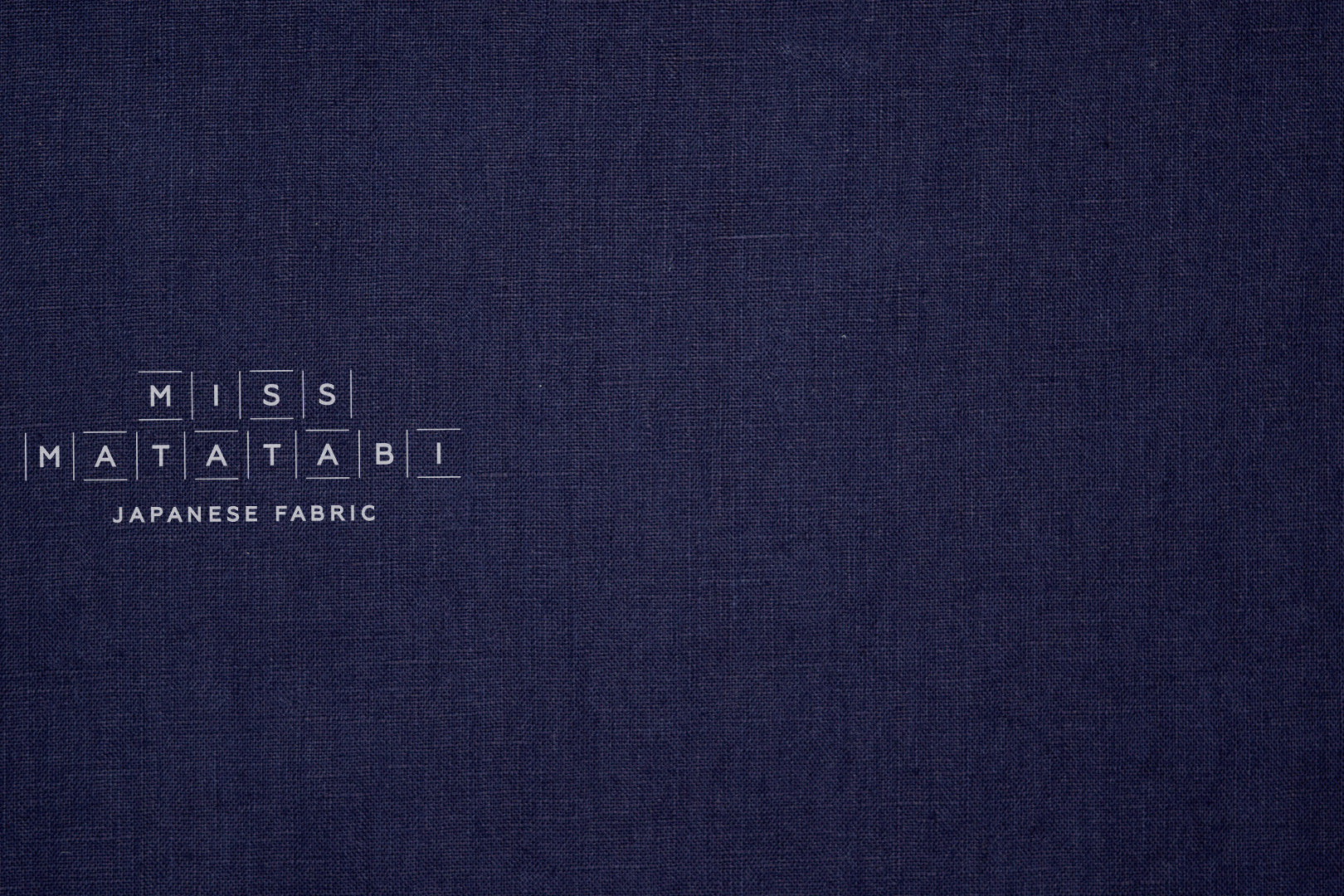 Japanese Fabric 100% washed linen - navy blue -  50cm