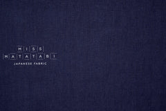 Japanese Fabric 100% washed linen - navy blue -  50cm
