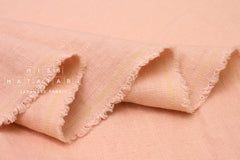 Japanese Fabric 100% washed linen - peach -  50cm