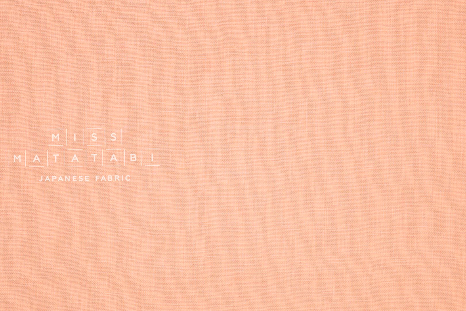 Japanese Fabric 100% washed linen - peach -  50cm