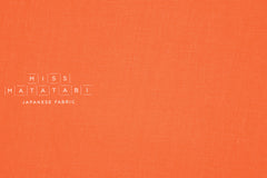 Japanese Fabric 100% washed linen - coral orange -  50cm