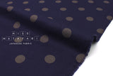 DEADSTOCK Japanese Fabric Polka Dots Brushed Cotton - navy blue - 50cm