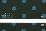 DEADSTOCK Japanese Fabric Polka Dots Brushed Cotton - forest green, blue - 50cm