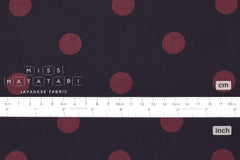 DEADSTOCK Japanese Fabric Polka Dots Brushed Cotton - navy blue, wine - 50cm