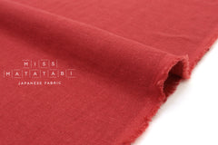 Japanese Fabric Kobayashi Solid  Linen Cotton Double Gauze - red - 50cm