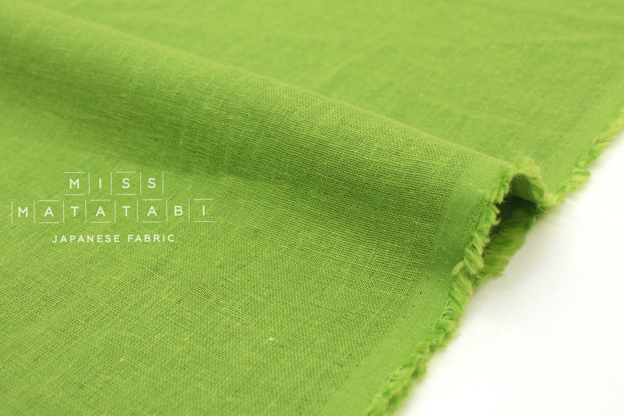 Japanese Fabric Kobayashi Solid  Linen Cotton Double Gauze - green - 50cm