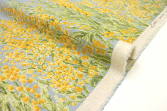 Japanese Fabric Mimosa Border -  yellow, blue - 50cm