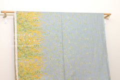 Japanese Fabric Mimosa Border -  yellow, blue - 50cm