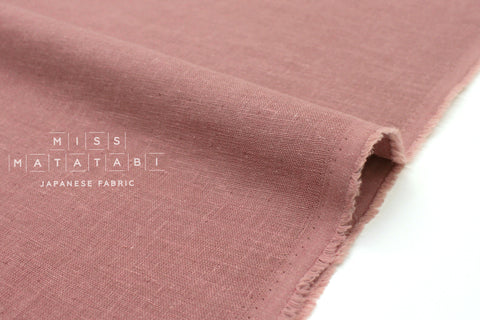 Japanese Fabric Kobayashi Solid  Linen Cotton Double Gauze - mauve pink - 50cm