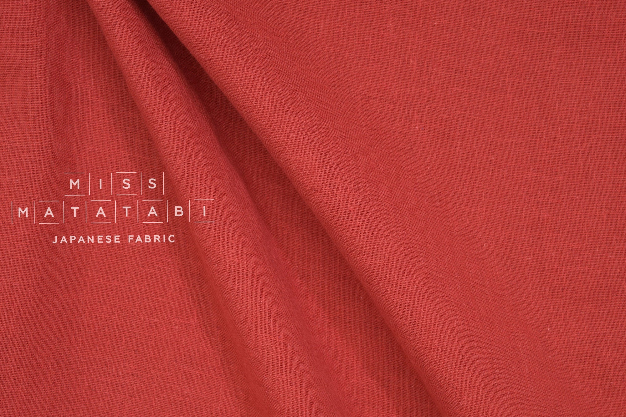 Japanese Fabric Kobayashi Solid  Linen Cotton Double Gauze - red - 50cm