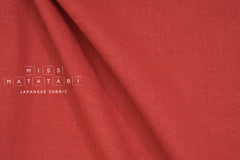 Japanese Fabric Kobayashi Solid  Linen Cotton Double Gauze - red - 50cm