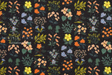 Cotton + Steel Meadow canvas - wildflower field black - 50cm