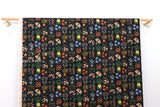 Cotton + Steel Meadow canvas - wildflower field black - 50cm