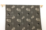 Japanese Fabric - Yarn Dyed Jacquard Dainty Floral Temari - black, latte - 50cm