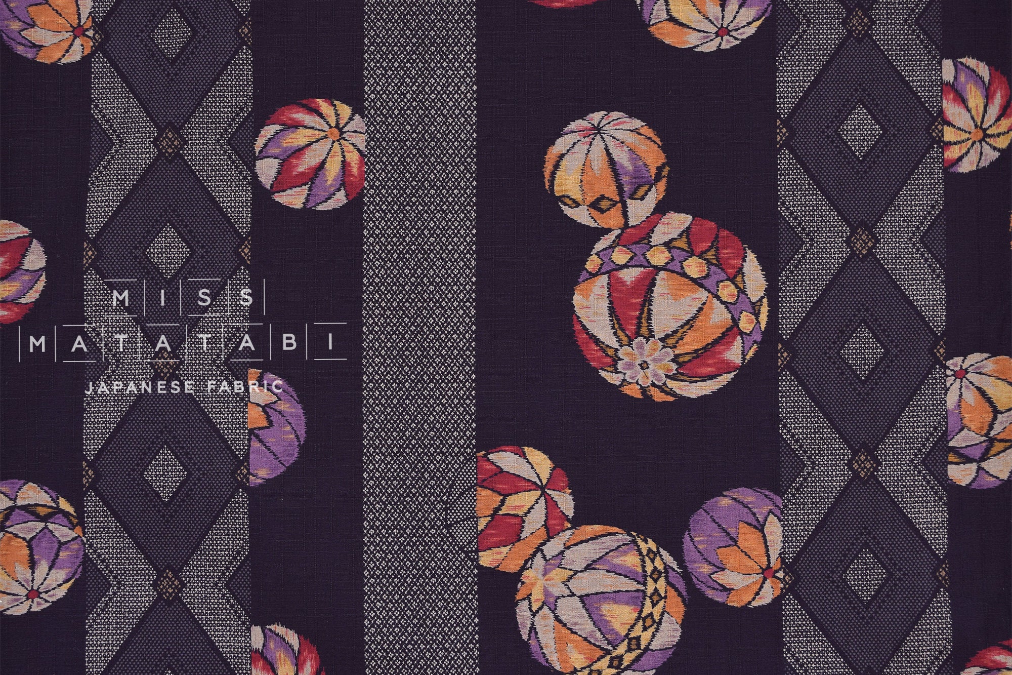 Temari dobby - indigo blue, jewels