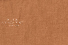 Japanese Fabric 100% washed linen - terracotta -  50cm