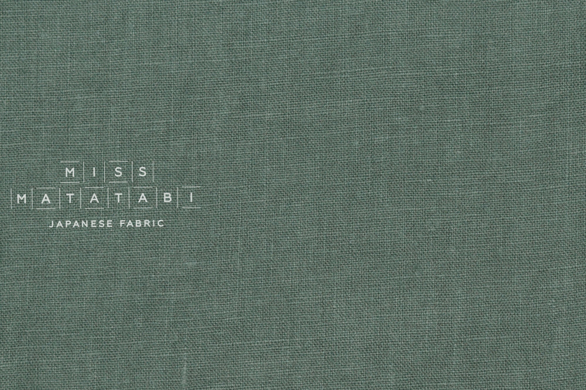 Japanese Fabric 100% washed linen - sage green -  50cm
