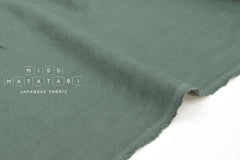Japanese Fabric 100% washed linen - sage green -  50cm