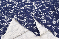 Japanese Fabric Yarn Dyed Jacquard Double Knit - navy, cream grey - 50cm