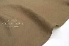 Japanese Fabric 100% washed linen - khaki green -  50cm