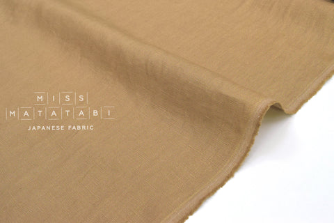 Japanese Fabric 100% washed linen - sandstone -  50cm