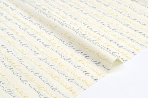 Japanese Fabric Kokka Cursive Script Lawn - B - 50cm