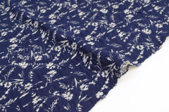 Japanese Fabric Yarn Dyed Jacquard Double Knit - navy, cream grey - 50cm