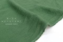 Japanese Fabric 100% washed linen - green -  50cm