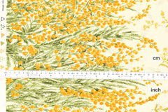 Japanese Fabric Mimosa Border - cream pale yellow - 50cm