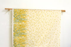 Japanese Fabric Mimosa Border - cream pale yellow - 50cm
