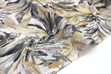 Japanese Fabric Palms linen voile - black, taupe, sage - 50cm