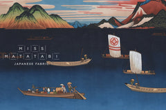 Japanese Fabric Mangetsu to Kobune  - panel