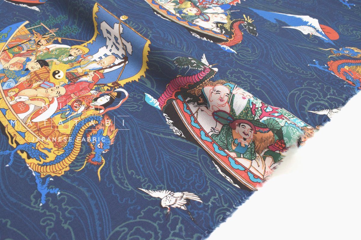 Japanese Fabric Seven Lucky Gods - 50cm