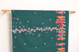 Japanese Fabric Maiko Border Dobby - teal - 50cm